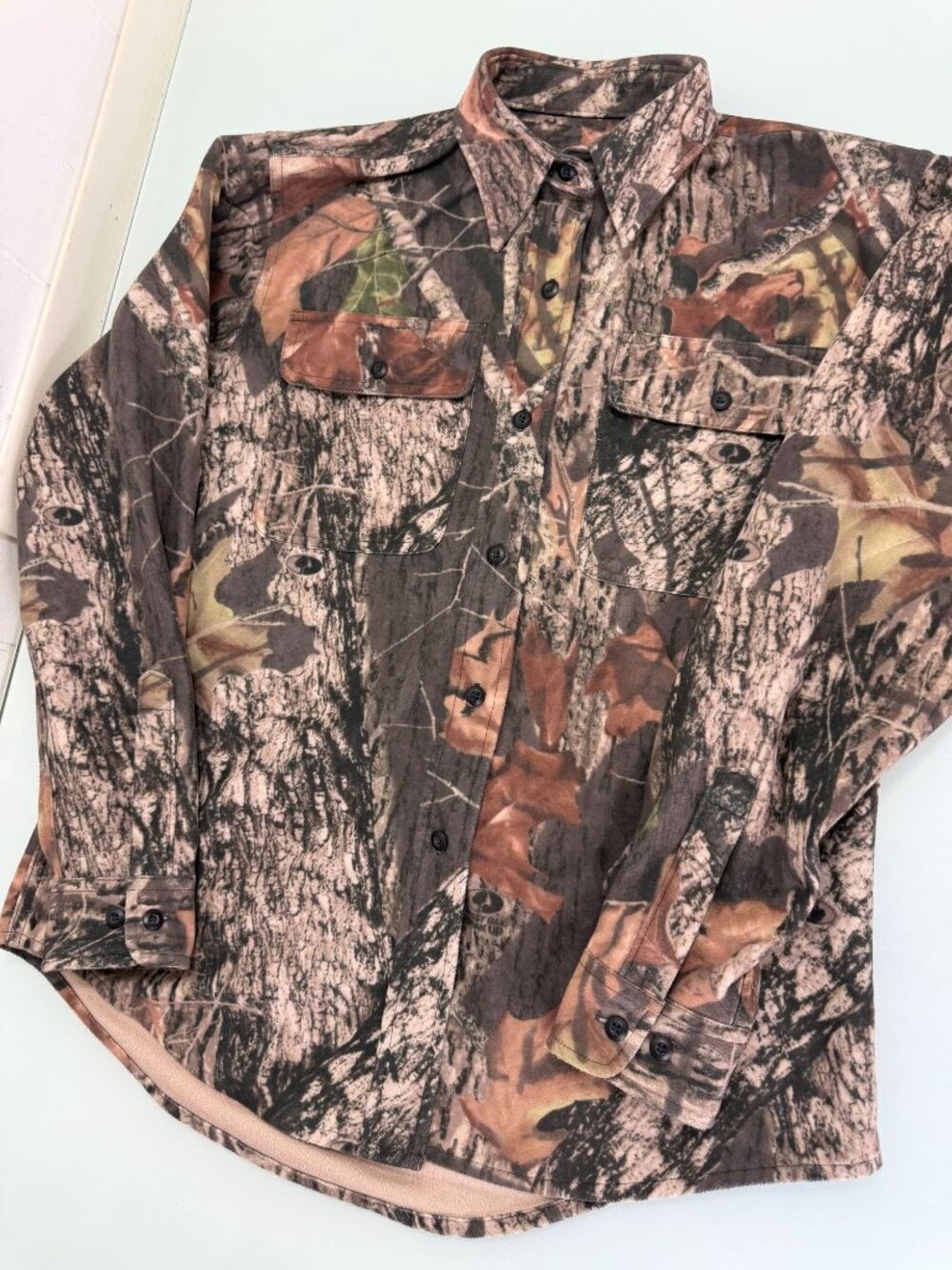 Cabelas Camo Shacket Shirt Women's M Microfiber Button Up Mossy Oak Break Up